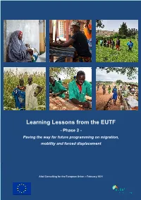 Learning Lessons from the EUTF - Phase 2 - Paving the Way for Future Programming on Migration, Mobility and Forced Displacement