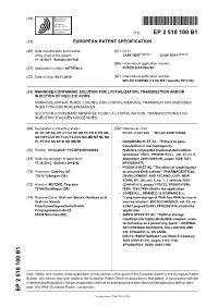 Mannose-Containing Solution for Lyophilization