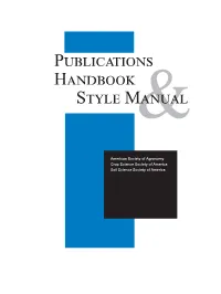 Publications Handbook Style Manual&