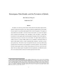 Stereotypes, Role Models, and the Formation of Beliefs