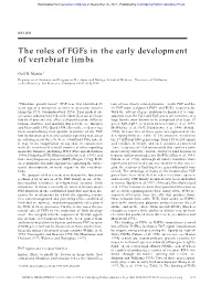 The Roles of Fgfs in the Early Development of Vertebrate Limbs
