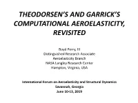 Theodorsen's and Garrick's Computational