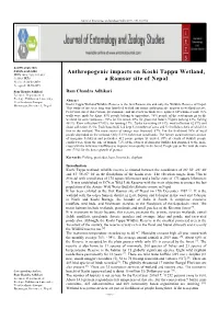 Anthropogenic Impacts on Koshi Tappu Wetland, a Ramsar Site Of