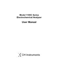 CH Instruments Model 1100C Series User Manual