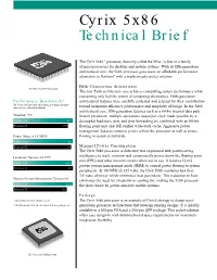 Cyrix 5X86 Technical Brief