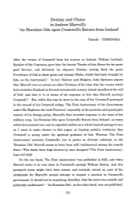 Destiny and Choice in Andrew Marvell's 'An Horatian Ode Upon Cromwell's Return from Ireland'