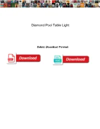 Diamond Pool Table Light