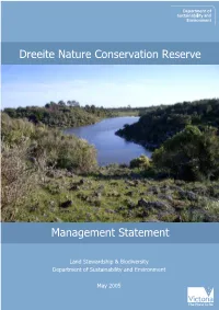 Dreeite Nature Conservation Reserve Management Statement