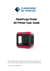 Flashforge Finder 3D Printer User Guide