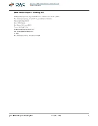 Jane Porter Papers: Finding Aid