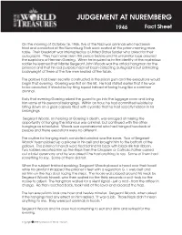 JUDGEMENT at NUREMBERG 1946 Fact Sheet
