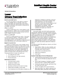 Lower Urinary Tract Infection Schiffert Health Center