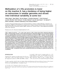 Methylation of L1hs Promoters Is Lower on the Inactive X, Has A
