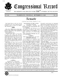 Senate (Legislative Day of Friday, September 22, 2000)
