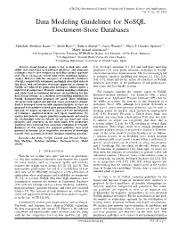Data Modeling Guidelines for Nosql Document-Store Databases