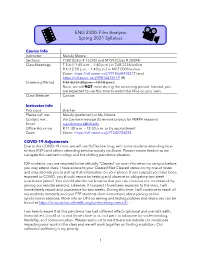 ENG 2300: Film Analysis Spring 2021 Syllabus