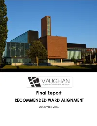 Final Report RECOMMENDED WARD ALIGNMENT