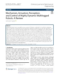 Mechanism, Actuation, Perception, and Control of Highly Dynamic Multilegged Robots: a Review Jun He and Feng Gao*