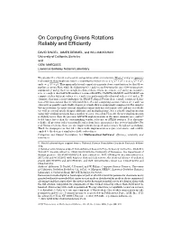 On Computing Givens Rotations Reliably and Efficiently