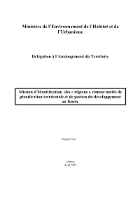 Presentation Des Regions De Developpement