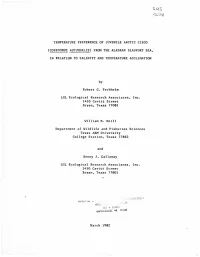 Temperature Preference of Juvenile Arctic Cisco