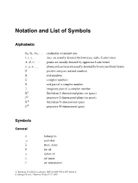 12 Notation and List of Symbols