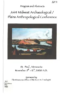 2000 Midwest Archaeological Conference Program