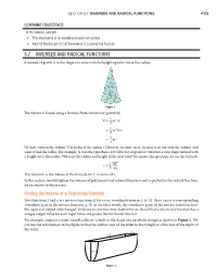 5.7 Inverses and Radical Functions Finding the Inverse Of