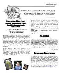 Chapter Meetings Are Free and Open to the Public