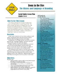 Irons in the Fire (Branding) Lesson Plan