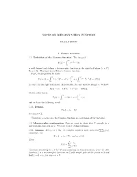 Notes on Riemann's Zeta Function