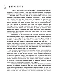 ORIGIN and EVOLUTIOK of ORDINARY CHONDRITE METEORITES, Edward R.D