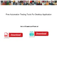 Free Automation Testing Tools for Desktop Application