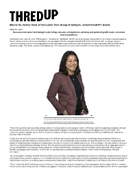 Marcie Vu, Former Head of Consumer Tech Group at Qatalyst, Joined Thredup's Board