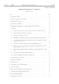 Minutes of the Sitting of 13 October 2011