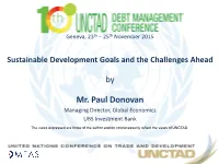 Sustainable Development Goals and the Challenges Ahead