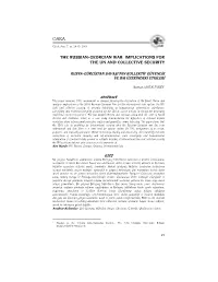 The Russian-Georgian War: Implications for the Un and Collective Security