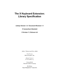 The X Keyboard Extension: Library Speciﬁcation