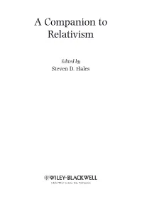 A Companion to Relativism