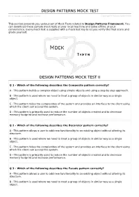 Design Patterns Mock Test