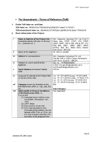 • for Amendment – Terms of Reference [Tor]