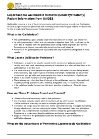 Laparoscopic Gallbladder Removal (Cholecystectomy) Patient Information from SAGES