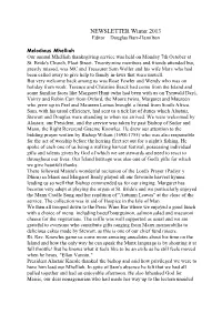 NEWSLETTER Winter 2013 Editor – Douglas Barr-Hamilton