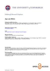Rights and Regulation in the Smartphone Age' University of Edinburgh, School of Law, Working Papers, SSRN
