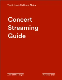 SLCC • Concert Streaming Guide