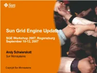 Sun Grid Engine Update