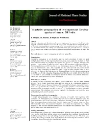 Vegetative Propagation of Two Important Garcinia Species Of