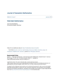 Wabi-Sabi Mathematics