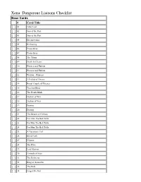 Xena: Dangerous Liaisons Checklist