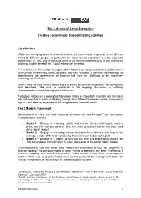 3 Models of Creating Social Impact Through Trading Activities